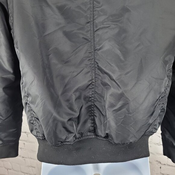August Mcgregor Black Nylon Full Zip Inner Pocket Bomber Jacket Size Small S - Picture 11 of 16